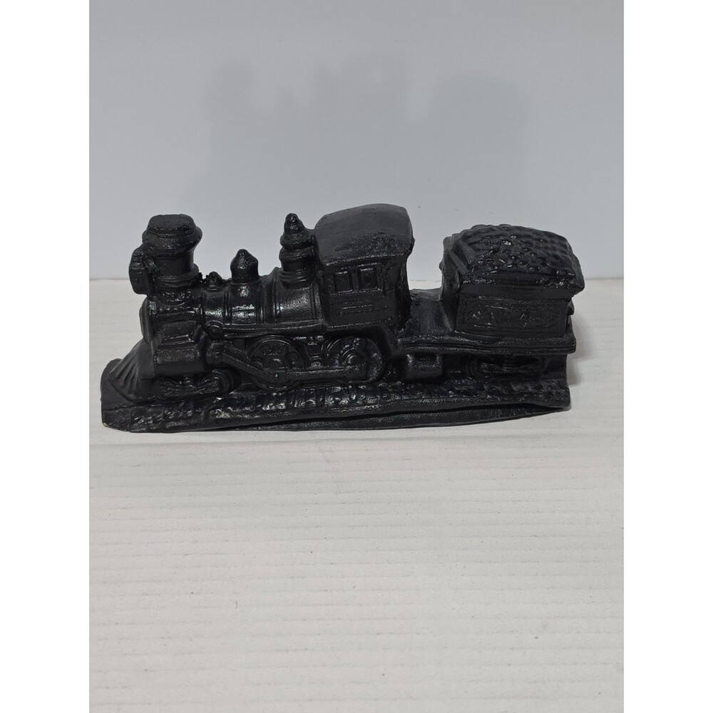 Vintage handcrafted Cole art train figurine Black locomotive Steam Engine #7